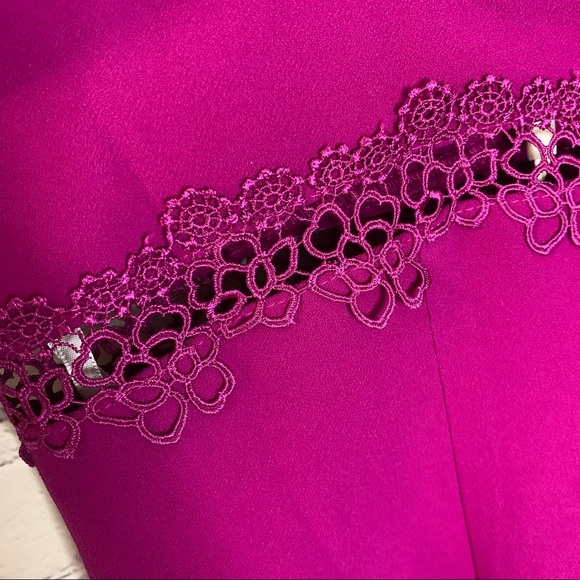 Foxiedox Iris Lace Inset Cocktail Sheath Dress Purple Size Large NWT - Picture 10 of 15